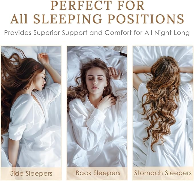 HUXMEYSON Pillows Queen Size Set of 4, Luxury Hotel Bed Pillows Set with Down Alternative Filling for Side and Back Sleepers