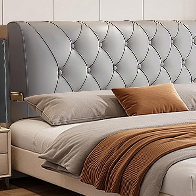 Headboard Pillow Cal King, 80" x 24" Reading Pillows and Bed Pillow for Sitting Up, Upholstered Bolster Body Pillow with Removable Head Board Cover for Bed Dorm Sofa Floor Back Support, Light Gray