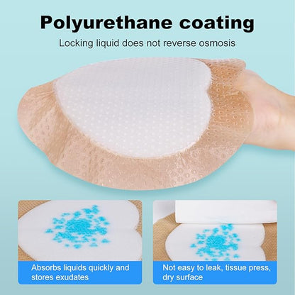 Sacral Foam Dressing, Sacrum Silicone Foam Dressing with Border, 7x7 Large Bandage for Bed Sores On Buttocks, Super Absorbent Pressure Sore Prevention Pads, Waterproof & Breathable Wound Dressing (10)