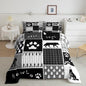 Feelyou Rustic Comforter Set King Size Hunting Adventure Comforter for Boys Girls Teens Wildlife Arrows Bedding Set Woodland Wolf Duvet Set Room Decor Wolf Paws Print Quilt Set