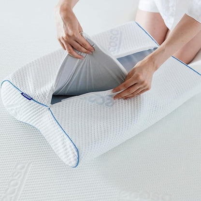 Ecosa Cooling Gel Memory Foam Pillow, Adjustable Memory Pillow, Travel Pillows for Sleeping, Cervical Neck Pillow for Sleeping, Soft Pillows for Side Sleepers