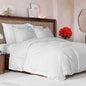 Duvet Cover King Size Set - Extra Soft Floral Duvet Cover 104 x 90 with 2 Pillow Shams - Comfy, Cozy, Breathable Floral Bedding Set - Hotel Luxury & Fade Free w/ Zipper Closures & Ties - Grey Stripes