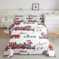 Feelyou Cartoon Car Bedding Set Kids Train Comforter Set Boys Girls Choo-Choo Rail Roads Tracks Decor Comforter Microfiber Train Construction Duvet Set Bedroom Quilt Set Queen Size