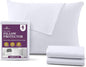 CirclesHome Pillow Protectors 6 Pack Queen Zippered - 100% Cotton Breathable Pillowcases - Protects Pillows from Dirt, Dust and Debris (Queen- Set of 6 - 20x30)