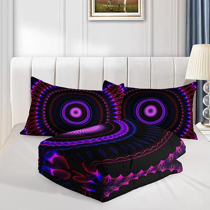 Mandala Printed Comforter Set Twin Size Bedding Sets for Girls,Bohemian Style Twin Bed Comforter Set for Kids Girls Teens Women Bedroom Decor with 2 Pillowcases.