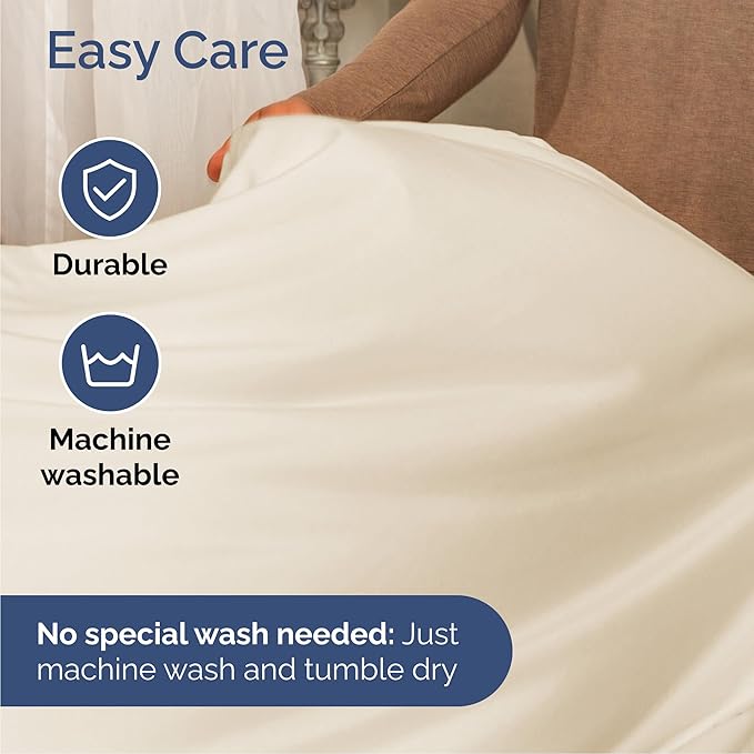 Cal King Sheets Set 6 Piece - Includes 4 Pillowcases - Bed Sheets Cal King Size - Soft Hotel Luxury Bedding - Cooling, Comfy & Breathable - 1 Flat, 1 Fitted & 4 Pillowcases w/ Deep Pockets - Off White