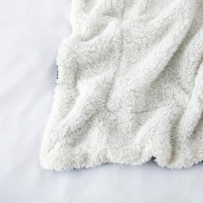 IR Imperial Rooms Navy Sherpa Blankets Queen Size for Bed - Wholesale Bulk Pack of 9 Sherpa Blankets - Soft Fluffy Throw Blanket for Hotels, Guest Bedroom, 90x90 Inches