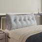 WOWMAX Headboard Pillow Queen Triangular Bed Wedge Pillow for Headboard Wedge Pillow Headboard for Daybed Bunk Bed Silver Bolster Pillow for Bed, Jacquard Satin Fabric 100% Pure Cotton, Light Grey