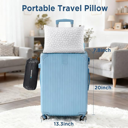 SUPA MODERN Cooling Bed Pillows for Sleeping 1 Pack Small Shredded Memory Foam Pillow Camping Travel Pillow - Compressible Medium Firm, Breathable Cover, ldeal Backpacking Hiking, Airplane and Car