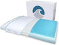 Bluewave Bedding Super Slim Max Cool CarbonBlue Gel Memory Foam Pillow for Stomach and Back Sleepers - Thin, Flat Design with Advanced Cooling (3.25-Inch Height, Standard Size)