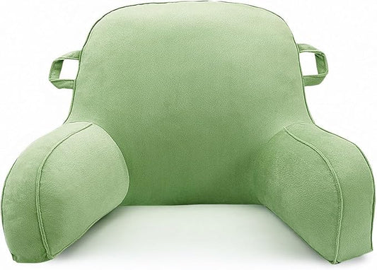 LiveGo Reading Pillow for Kids, Velvet Back Support Cushion for Sitting Up in Bed Adults, Kids Cuddle Cushion with Arms & Backrest Support Pillow for Teen Boys Girls Reading Bed Rest