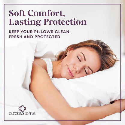 CirclesHome Pillow Protectors Single Pack Toddler Zippered - 100% Cotton Breathable Pillowcases - Protects Pillows from Dirt, Dust and Debris Toddler - (Single Pack 18 x 13)