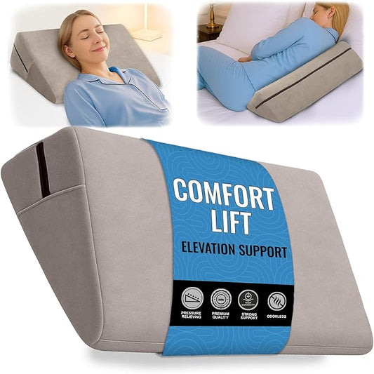 sokoro Bed Wedge Pillow for Sleep Apnea, GERD Acid Reflux Snoring Relief, Pregnancy Side Sleeper Pillow for Adults Seniors Neck Pain Back Sleeping, Leg Elevation Pillows for After Surgery Gifts, Beige