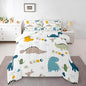 Feelyou Cute Dinosaur Comforter Set Cartoon Cactus Bedding Set Decor Jungle Dino Boho Succulent Comforter Wild Animal Pattern Yellow Grey Duvet Set Bedroom Quilt Set 2Pcs Twin with 1 Pillow Case
