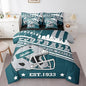 Erosebridal Kids Football Sports Seasonal Comforter Set, Sports Fans Gifts, Football Comforter + Flat Sheet + Fitted Sheet + 2 Pillowcases + 2 Throw Pillow Covers, Queen