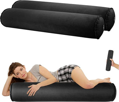 EULANT 2 Pack 47inch Inflatable Long Bolster Body Pillows for Adults Pregnant,Travel Body Pillow Hug Pillow for Bed,Round Cervical Roll Cylinder Bolster Body Pillow for Hugging Sleeping,Back etc.
