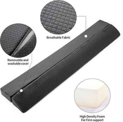 MABOZOO Pillow Wedge for Headboard Gap,Grey Bed Wedge Gap Filler Queen Size,Foldable Bed Wedge Pillow for Headboard,Foam Mattress Gap Filler,60"x6"x6"