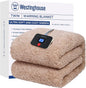 Westinghouse Electric Blanket Twin Size, Soft Plush Sherpa Heated Blanket with 10 Heating Levels & 1-12 Hours Auto-Off, Machine Washable, 62x84 inches, Camel
