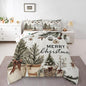 Erosebridal Christmas Tree Queen Comforter Set for Kids Boys Girls,Merry Christmas Bedding Set,Winter Xmas Holiday Down Comforter,Happy New Year Reversible Bed Set with 2 Pillowcases for Bedroom