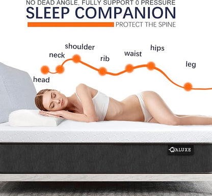 VALUXE 4 Inch Gel Memory Foam Mattress Topper Twin Size High Density Cooling Pad Pressure Relief Bed Topper (with Removable & Washable Bamboo Cover)