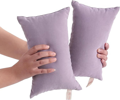 BEDSUM 2 Pack Tiny Pillows, 11"x7" Microfiber Mini Pillow for Toddler, Travel, Pets, Soft and Machine Washable Small Pillows for Neck, Wrist, and Knee Comfort, Lavender