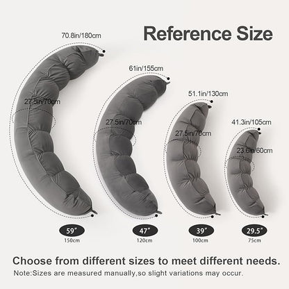 Peallow(Pat. Pend) – Long Round Body Pillow for Adults, Bolster Pillow for Sleeping, Soft and Supportive Pillow for Sleeping & Lumbar Support