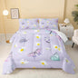 QOOMO Butterfly Comforter Set for Kids Teens Girls Women,Daisy Kids Bedding,1 Comforter with 2 Pillowcase, Microfiber 3 Piece Bedding Set for All Seasons，Twin Size