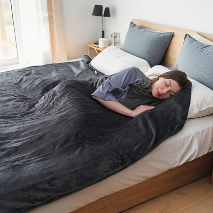 Electric Heated Blanket Full Size 72”x84”,Cozy Soft Warmth with 5 Heating Settings 10 Hours Auto-Off, Long Cord Energy-Saving, for Bed, Fast Heating Machine Washable, Dark Gray