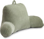 Holawakaka Reading Pillow for Bed and Sofa Couch Sitting Up, Backrest Pillows with Arms for Kids Teens Adults, Back Support Cushion for Lounging, Watching TV, Working on Laptop, Green
