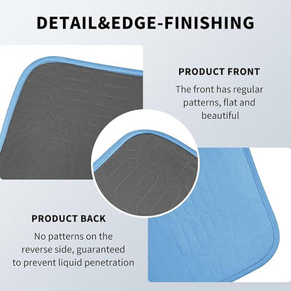 Washable Incontinence Underpads 34" x 36" (4 Pack), Heavy Absorbency Leakproof Bed Pads, Reusable Mattress Protector Pee Pads for Adults, Children, Pets (Dark Gray)