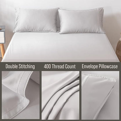 Bella Coterie | Luxury Bamboo Viscose King Size Pillowcase Set | 100% Organically Grown | Ultra Soft | Cooling | 2 Pcs [Grey Mist]