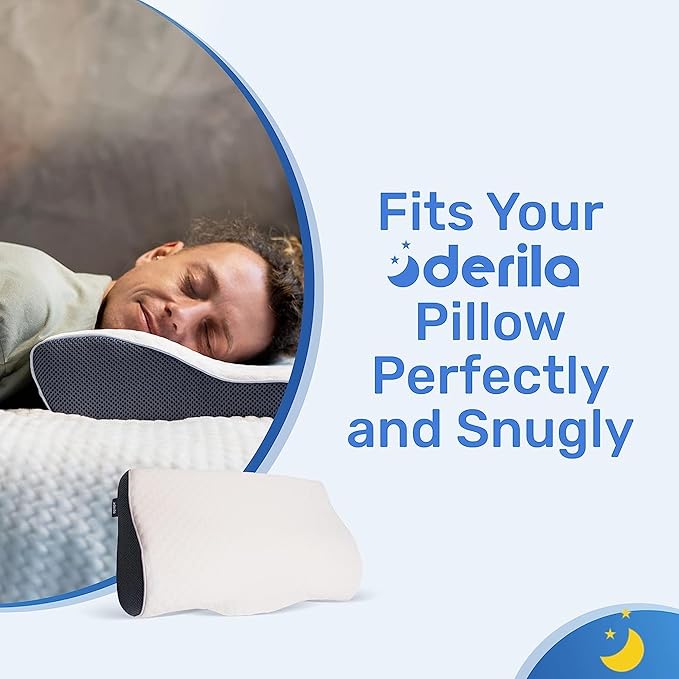 Derila King Size Pillow Case | Designed to Keep Your Memory Foam Pillow Covered and Protected with This Crisp, Clean, White Pillowcase Made from Premium Materials