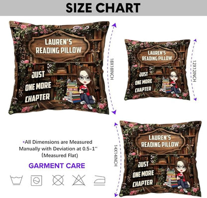 ENCYCOM Personalized Book Reading Pocket Pillow - Custom Reading Pillows with Name – Uniqua Gift for Bookworm Girls, Women Who Love Books, Perfect for Bed or Cozy Corner (Reading Pillow 02)