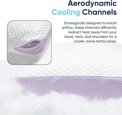 Vesta PurpleZen Eco-Luxe Down Pillow, Supportive, Adaptable, and Plush Pillow for Back, Stomach, or Side Sleepers, Washable Cooling Cover, Medium Profile (4.5" Height) & Soft (Pack of 1)