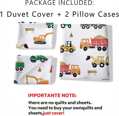CVHOUSE Queen Size Tractor Bedding Set, Comforter & 2 Pillowcases, Boys Kids Teens Room Decor
