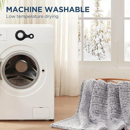 Westinghouse Electric Blanket Queen Size, Soft Plush Sherpa Heated Blanket with 10 Heating Levels & 1-12 Hours Auto-Off, Machine Washable, 84x90 inches, Charcoal