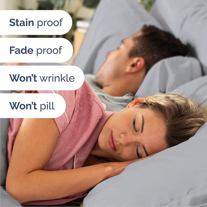 Cal King 6 Piece Sheet Set - Comfy Breathable & Cooling - Soft Hotel Luxury Bedding Set with 8-16 Inch Deep Pockets - 1 Flat & 1 Fitted Sheet & 4 Pillowcases - Wrinkle Free & Easy Care - Steel Blue