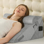 Sasttie Wedge Pillow Set for After Surgery, 2PCS Adjustable Bed Wedge Pillow Headboard with Memory Foam Neck Cushion – for Acid Reflux, Sleeping, Neck & Back Support, Velvet & Light Grey