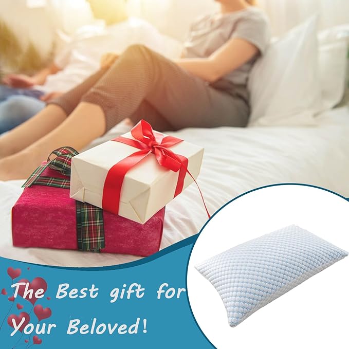 Cooling Pillows for Sleeping, Shredded Memory Foam Cooling Pillow for Hot Sleepers, Adjustable Cool Bed Pillows for Side Back Stomach Sleepers(Queen) 1