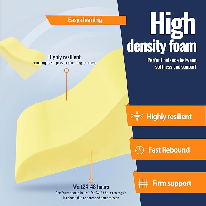 Daneey Reading Pillows for Sitting in Bed Adult Back Pillow for Bed Sitting Up, Back Support Pillow for Bed with Adjustable Roller, Foam Wedge Pillow for Neck, Lumbar, Back, Gray, 20 * 12 * 26IN
