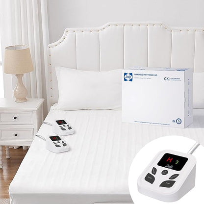 Sealy Heated Mattress Pad Cal King Size 72x84 Inch with Dual Control 10 Heated Settings | Zone Heating Electric Mattress Pad | Auto Shut Off 1-9 Hours| Fit Up to 17" Deep Pocket | Machine Washable