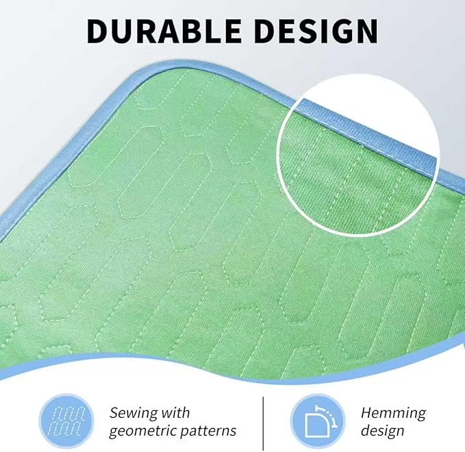 Incontinence Bed Pads Washable & Reusable, Ultra Soft 4-Layer Leakproof Underpads, 34" x 36" Mattress Protector Pee Pads for Adults, Children, Pets (4 Pack, Green)