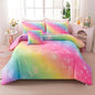 4Pcs Full Size Comforter Set for Girls Kids, Gradient Colorful Rainbow Girls Bedding Set Full with Sheets, Soft & Breathable Kids Bed for Gift Bedroom Decor