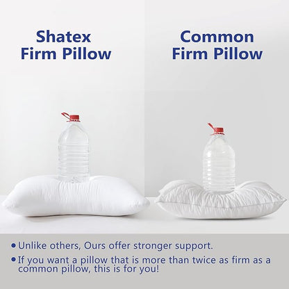 Shatex Neck Pillow Queen Size 28 x 20 inch, Curved Extra Firm Bed Pillow with Adjustable Insert Provides Stronger Support - for Back, Stomach & Side Sleepers