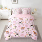 Feelyou Full Size Farm Animal Comforter Set with Sheets Boys Girls Cartoon Animals 7 Piece Bedding Set for Kids Pink Bed in a Bag Funny Country Theme Bed Set