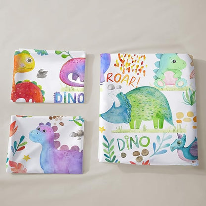CVHOUSE Dinosaur Bedding for Boys - Full Size, Duvet Cover & Comforter Set, 3 Piece