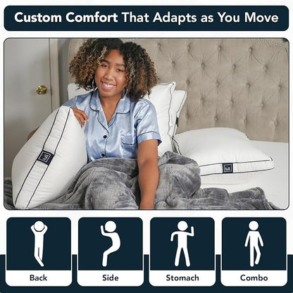 Lull Original 3-Layer Pillows | Bed Pillows for Sleeping | Hotel Quality Pillows | Hypoallergenic Pillow for Neck & Spine Support | 100 Night Trial Standard Pillow