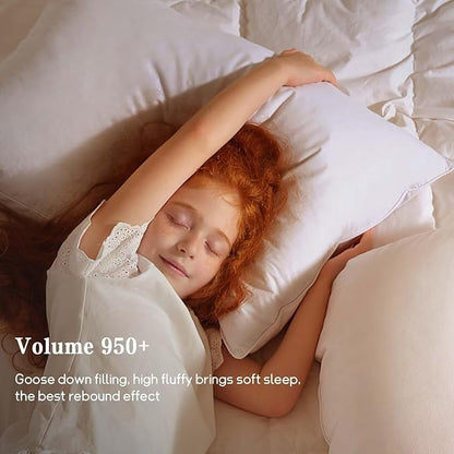 BHZ King Pillow Feather Down Hotel My King Pillow Bed Goose Pillows Alternative Luxury Pillows for Sleeping Side and Back Sleepers Soft Support Gifts White