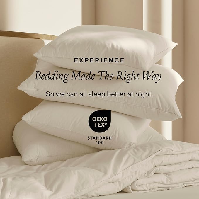 BOLL & BRANCH Down Alternative Pillow - Medium, King - Cooling Shell - Hypoallergenic Primaloft Luxury Down Alternative Fill - Superior Support