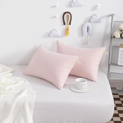 NTBAY Tiny Pillows, Down Alternative 7"x11" Microfiber Mini Pillow for Travel, Pets, Soft Machine Washable Small Pillows for Neck, Wrist, Lumbar and Knee, Pink